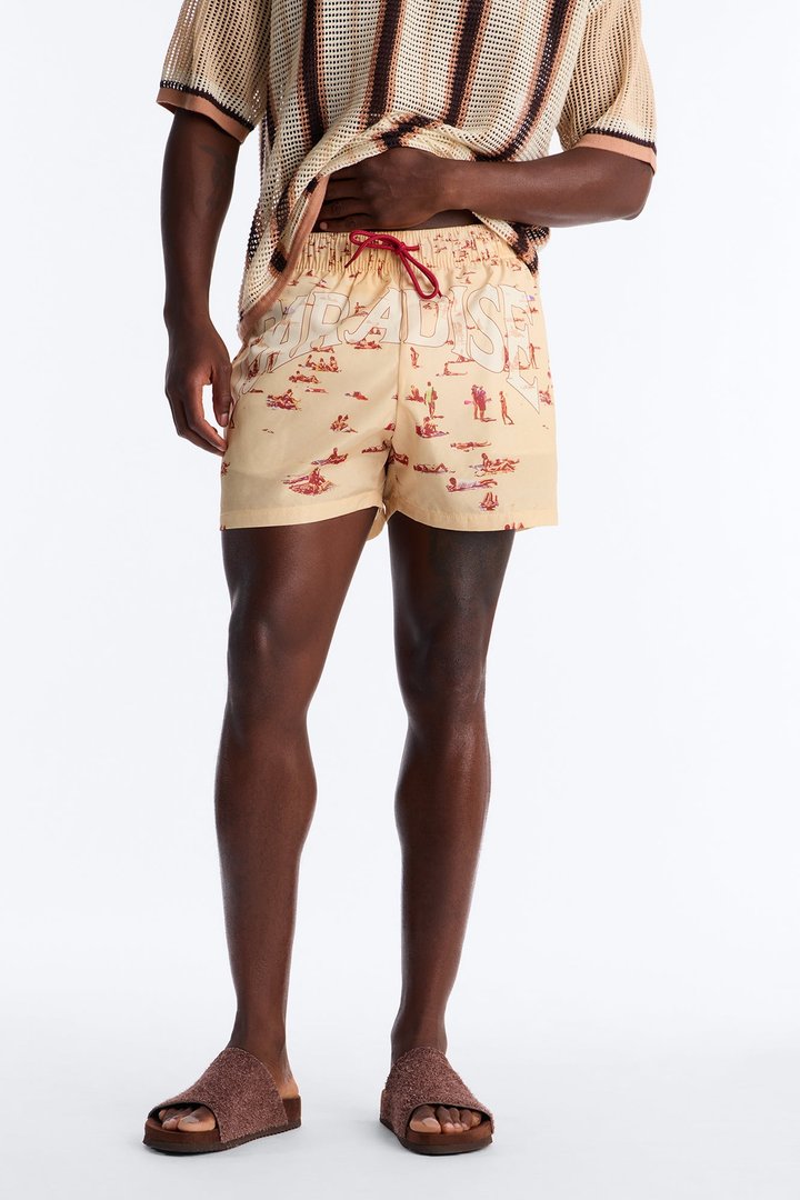 Paradise Beach Swim Trunk 4″ - Multi Color