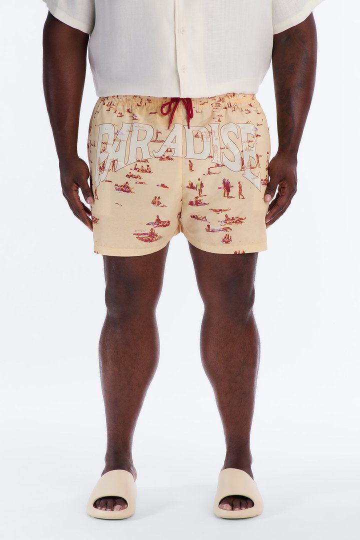 Paradise Beach Swim Trunk 4″ - Multi Color
