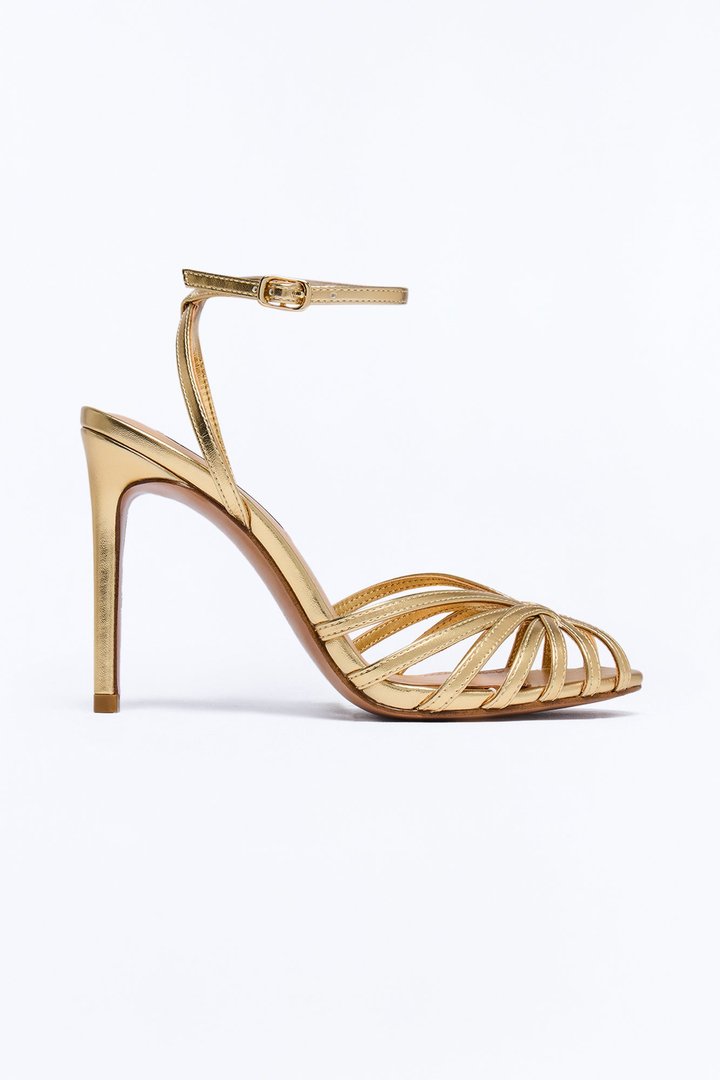 Steve Madden Mizuna Metallic Heels - Gold