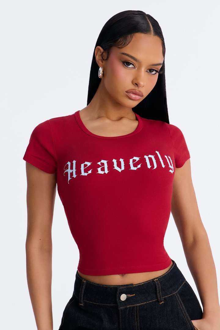 Heavenly Sent Baby Tee - Burgundy