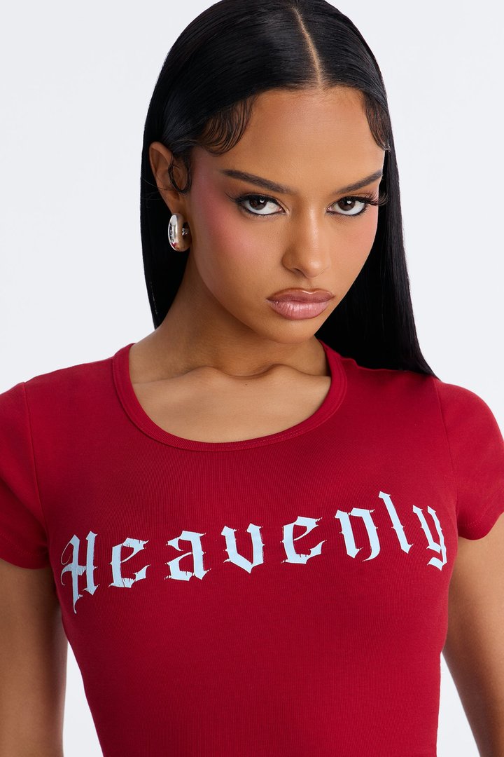 Heavenly Sent Baby Tee - Burgundy
