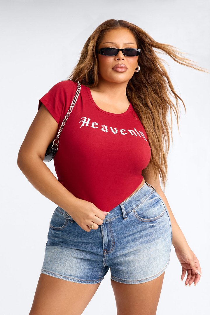 Heavenly Sent Baby Tee - Burgundy