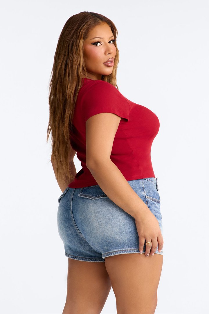 Heavenly Sent Baby Tee - Burgundy