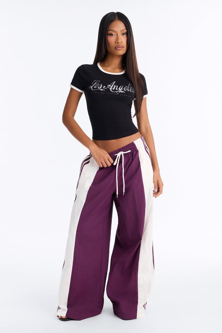Los Angeles Classic Ringer Baby Tee - Black/combo