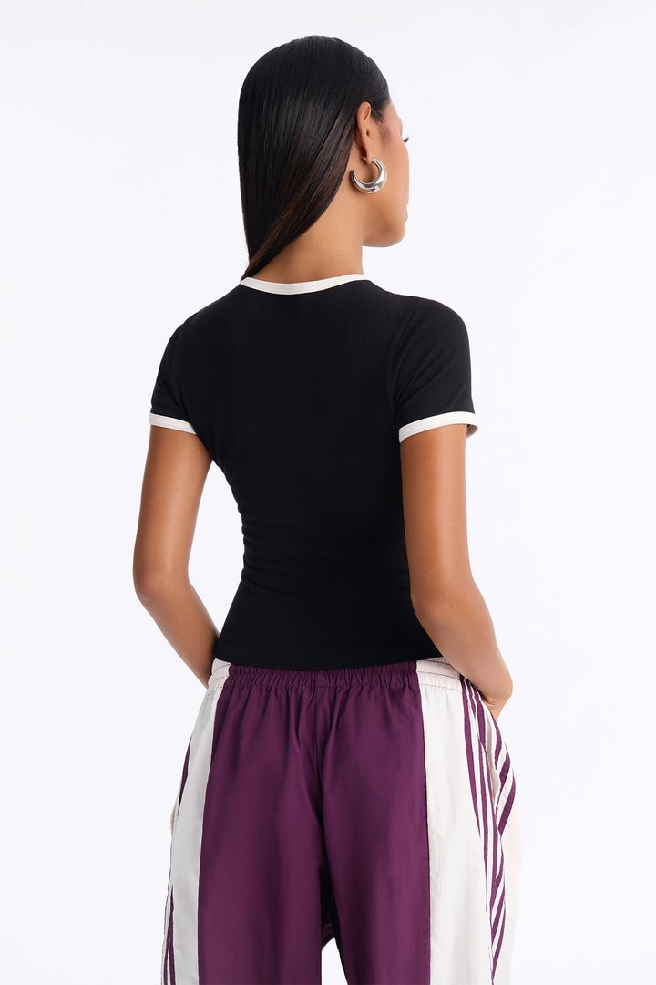 Los Angeles Classic Ringer Baby Tee - Black/combo