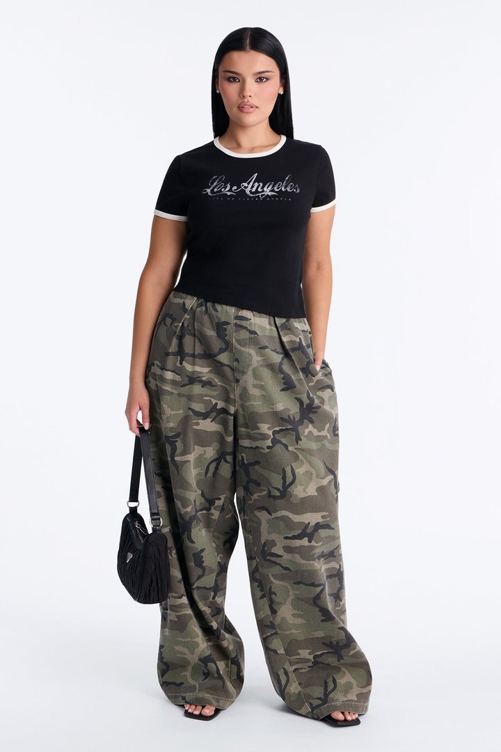 Los Angeles Classic Ringer Baby Tee - Black/combo