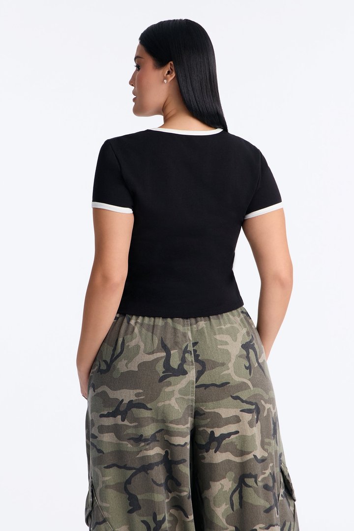 Los Angeles Classic Ringer Baby Tee - Black/combo