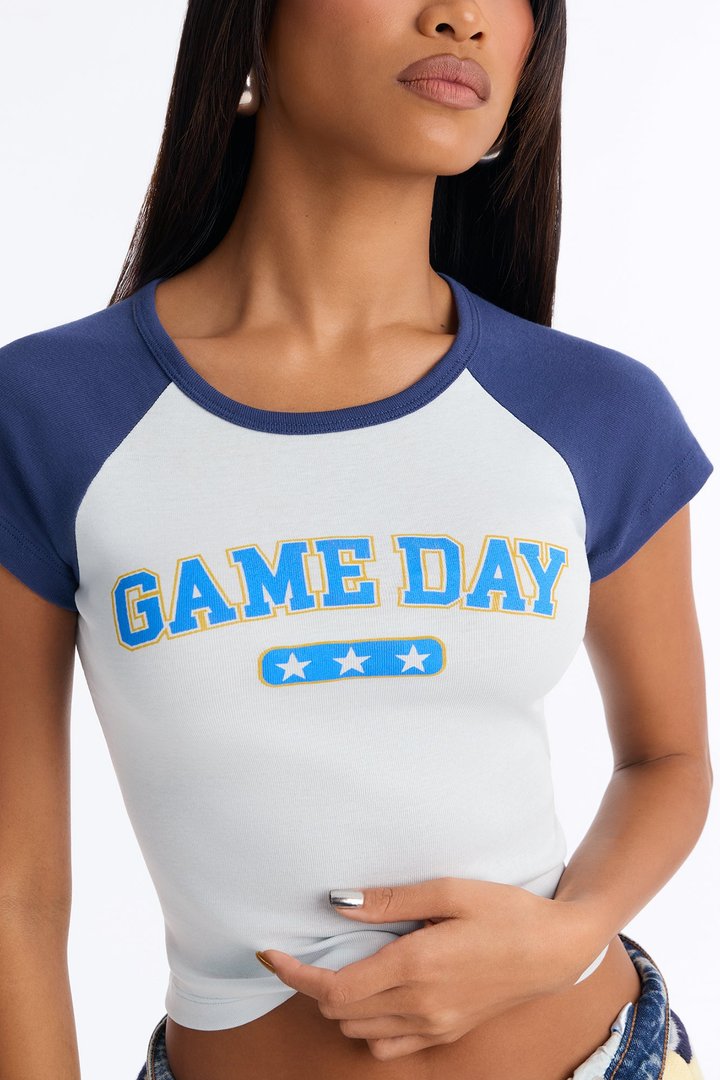 On Game Day Raglan Tee - Blue/combo