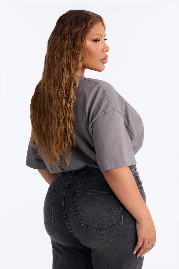Protect Your Aura Cropped Tee - Charcoal