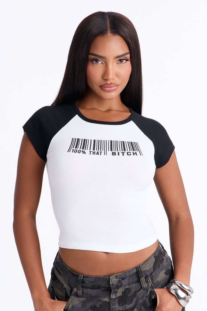 She's That Girl Baby Tee - White/combo