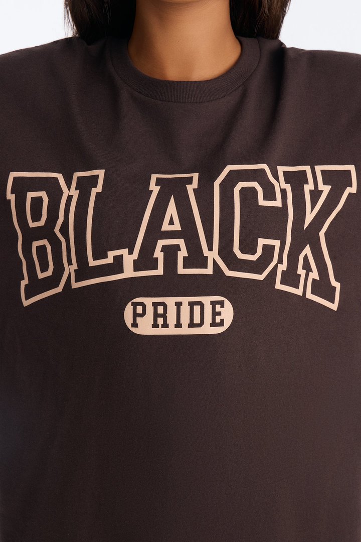 Black Pride Varsity Tee - Chocolate