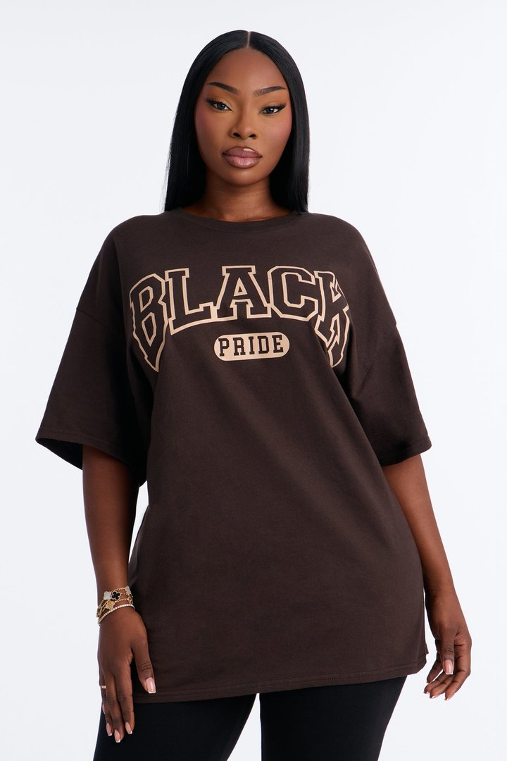 Black Pride Varsity Tee - Chocolate