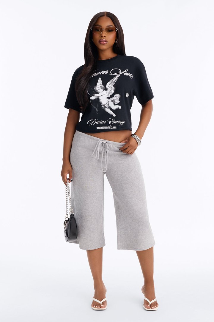 Heaven Sent Energy Rhinestone Tee - Black