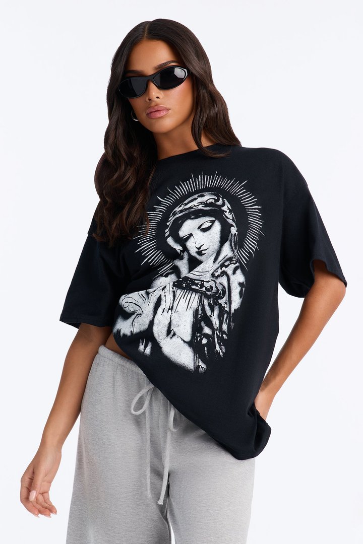 Sacred Saint Prayers Tee - Black