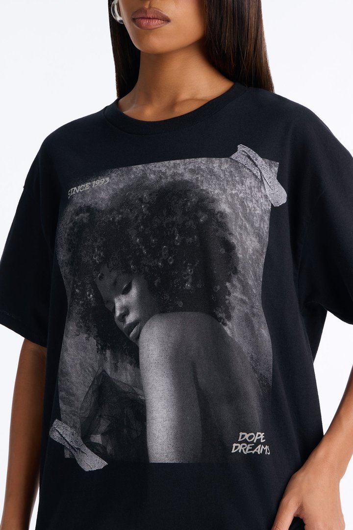 Pasted Portrait Monochrome Tee - Black