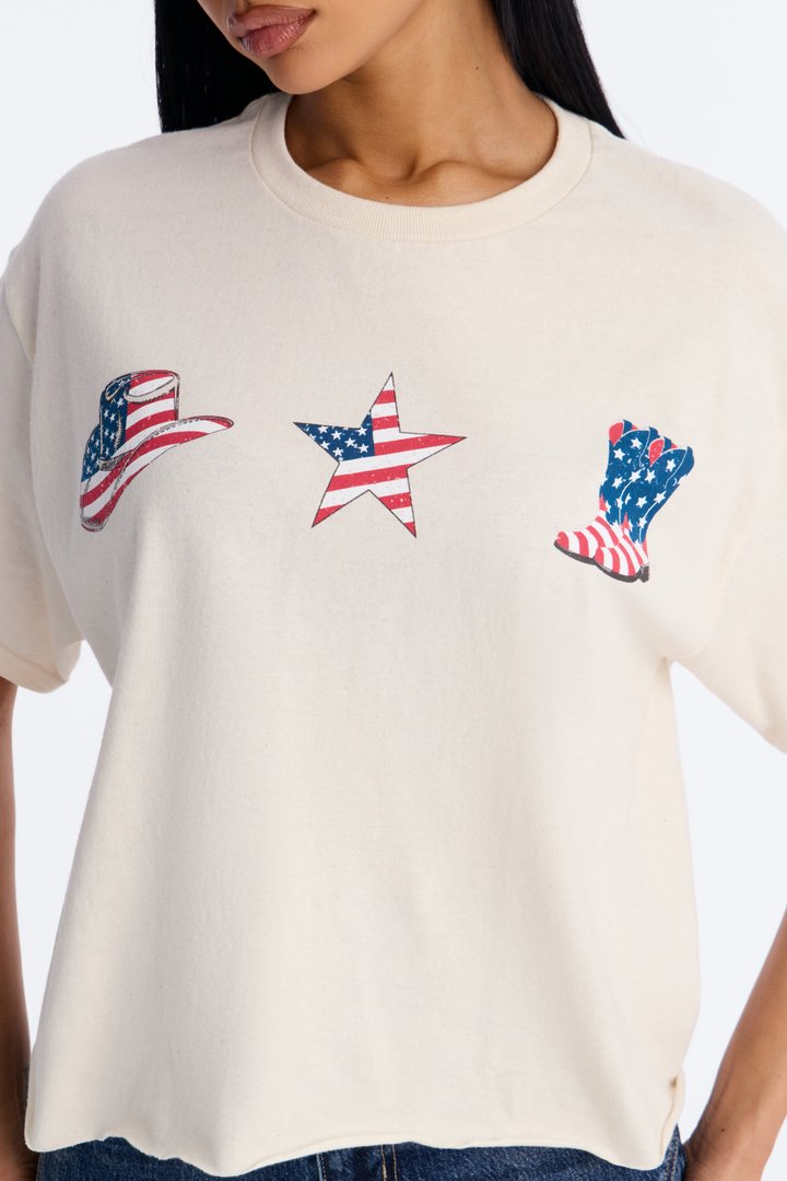 All American Western Tee - Off White