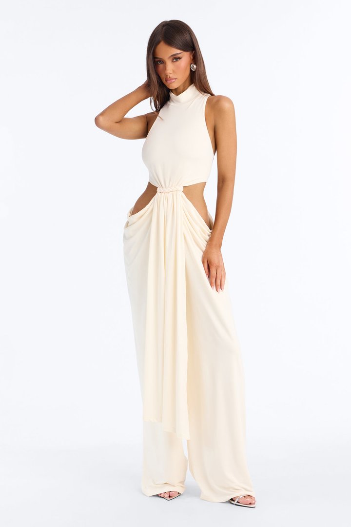 Hang On Me Wide Leg Jumpsuit - Cream