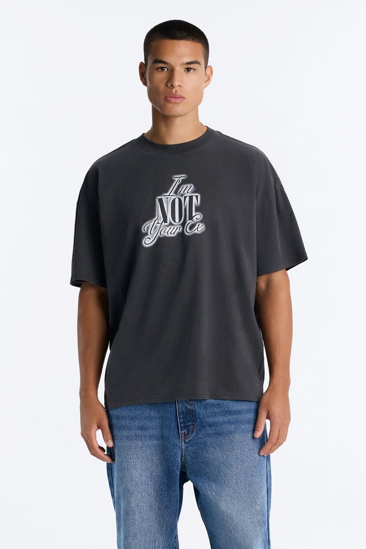 Not Your Ex Vintage Boxy Short Sleeve Tee - Black