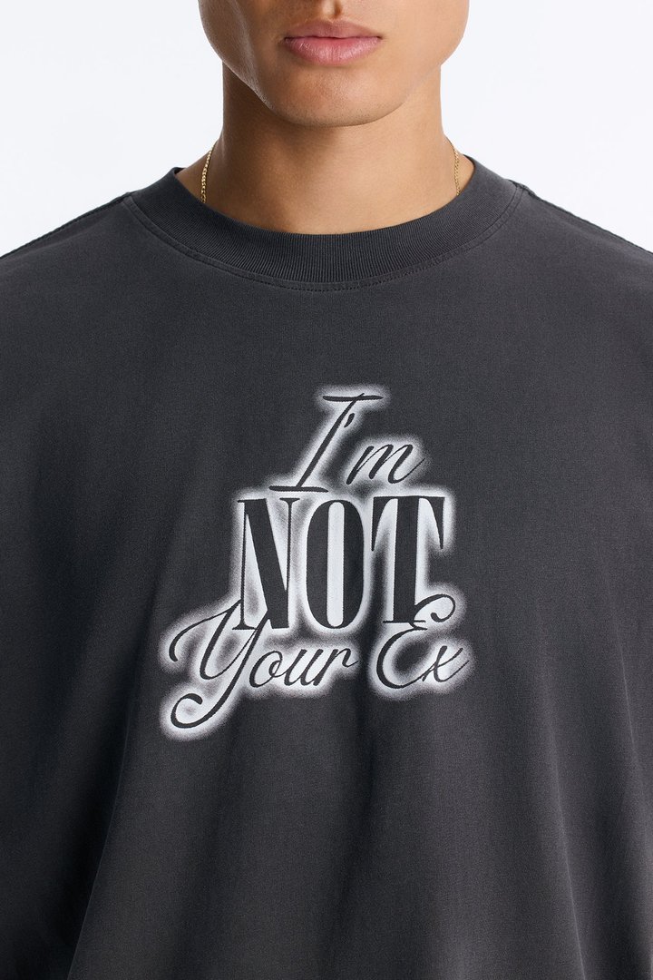 Not Your Ex Vintage Boxy Short Sleeve Tee - Black