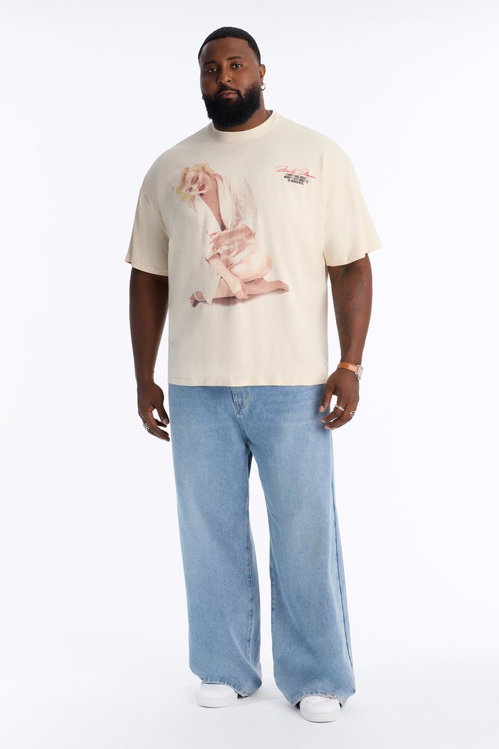 Marilyn Monroe Wonderful Oversized Short Sleeve Tee - Off White