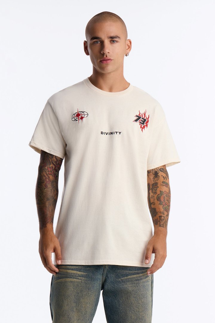 Divinity Oversized Short Sleeve Tee - Cream