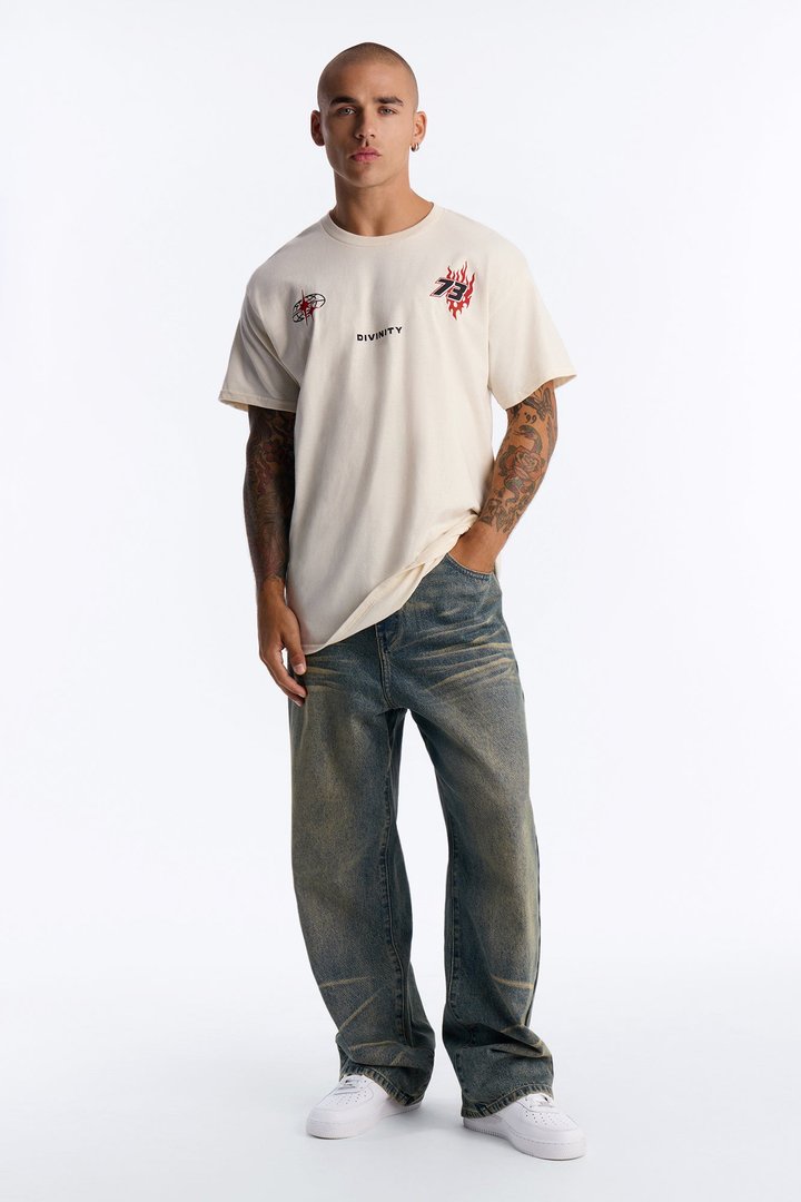 Divinity Oversized Short Sleeve Tee - Cream
