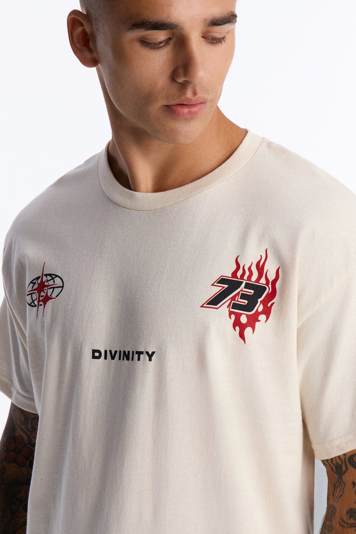 Divinity Oversized Short Sleeve Tee - Cream