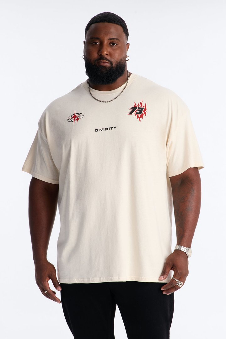 Divinity Oversized Short Sleeve Tee - Cream