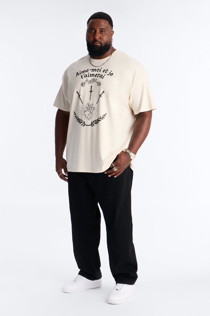 Aime Moi Oversized Short Sleeve Tee - Cream