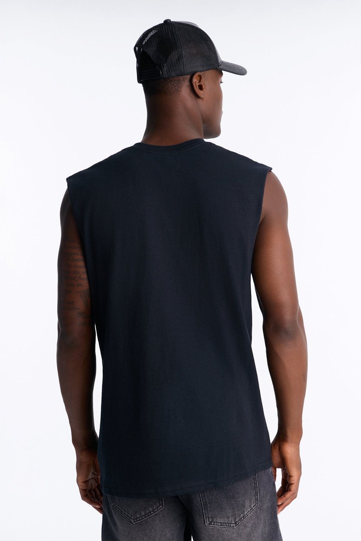 The Big Apple NY Oversized Muscle Tee - Black