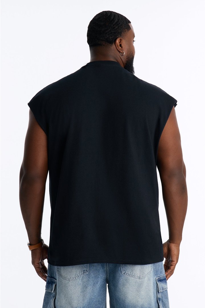 The Big Apple NY Oversized Muscle Tee - Black