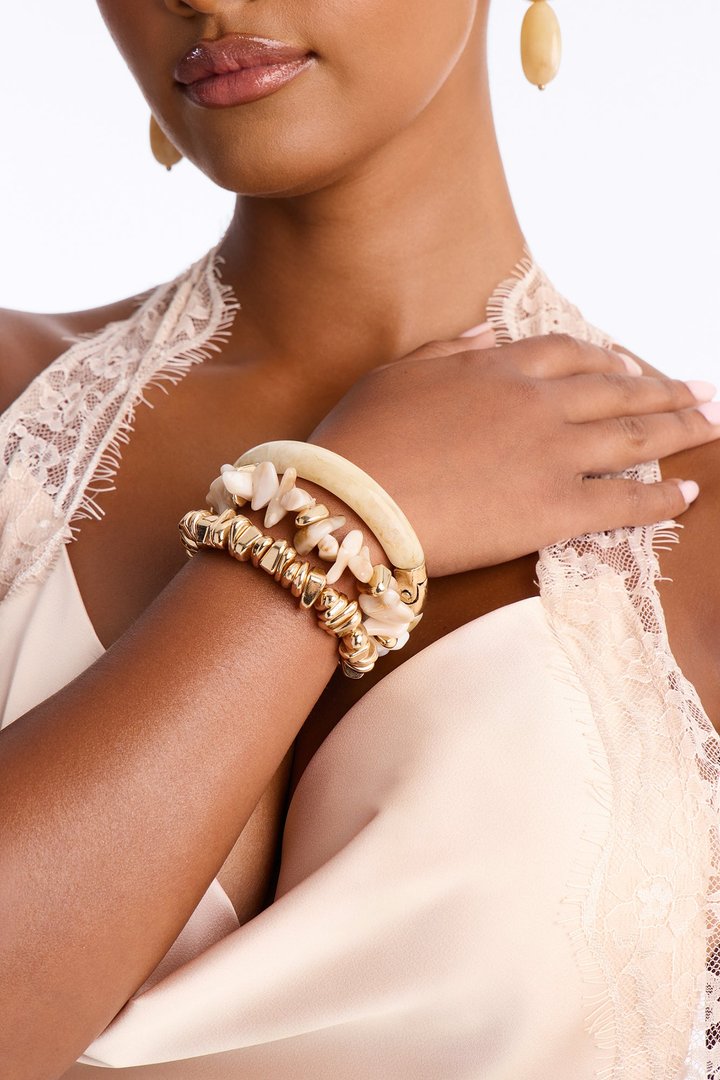 Paradise Villa 3 Piece Bracelet Set - Gold/combo
