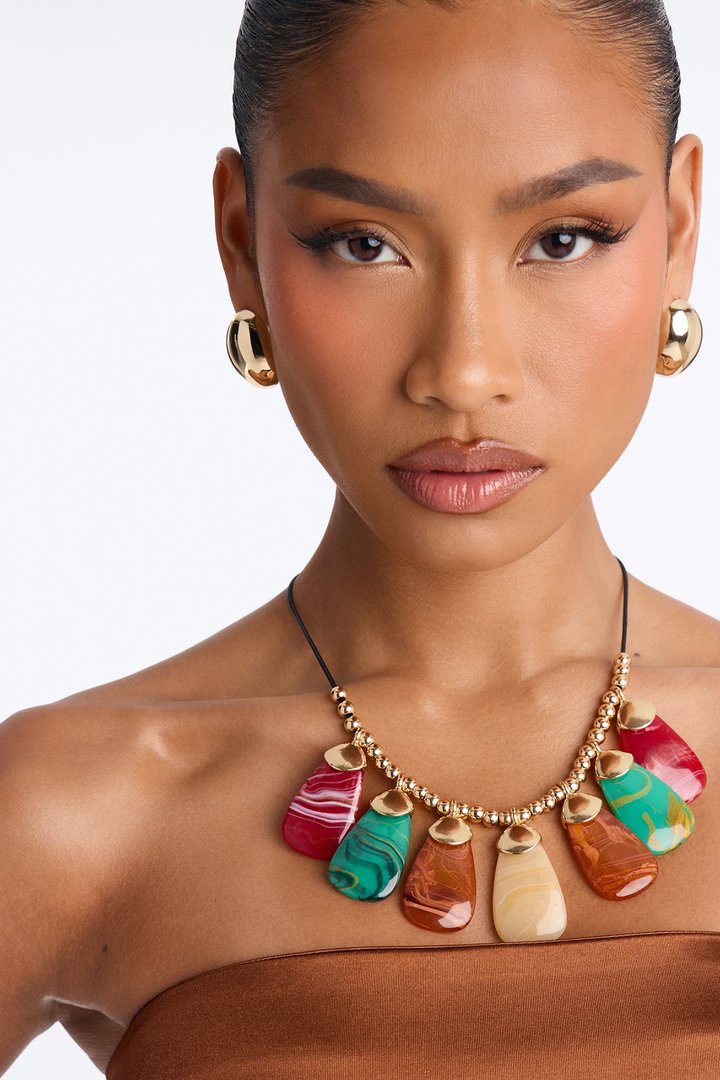 Cabana Cool Down Jeweled Necklace - Multi Color