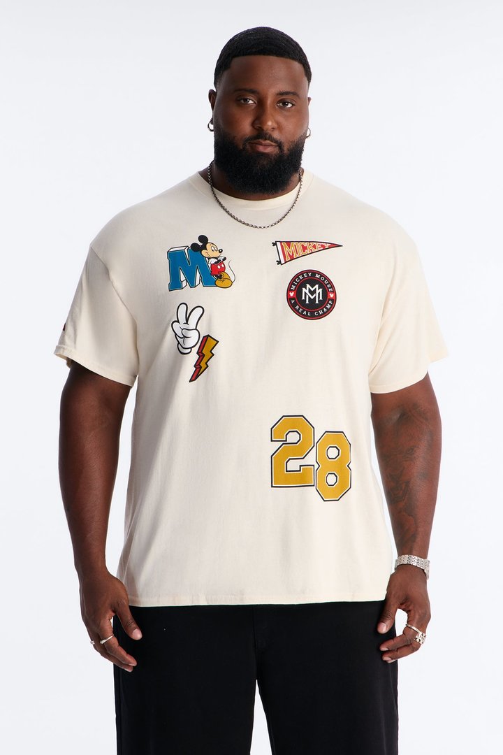 Mickey Champion Oversized Short Sleeve Tee - Natural