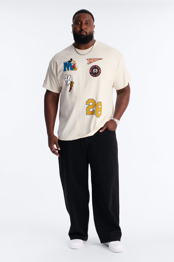 Mickey Champion Oversized Short Sleeve Tee - Natural