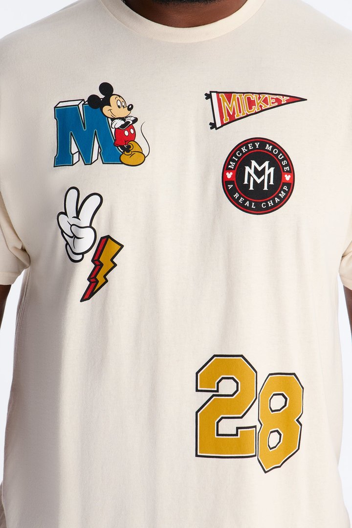 Mickey Champion Oversized Short Sleeve Tee - Natural