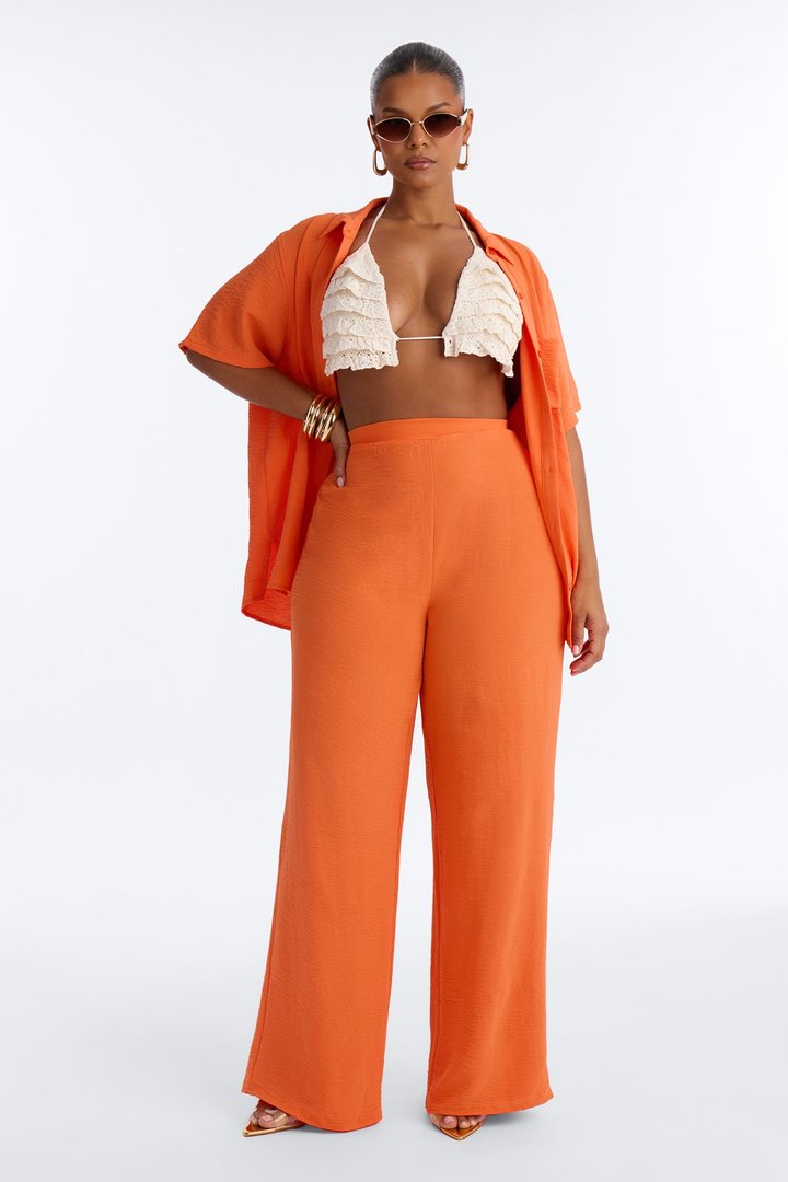 Makenzie Short Sleeve Pant Set - Orange