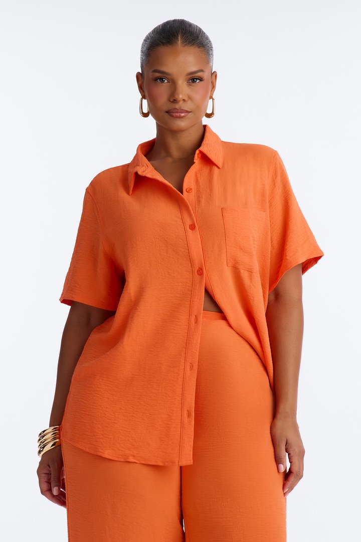Makenzie Short Sleeve Pant Set - Orange