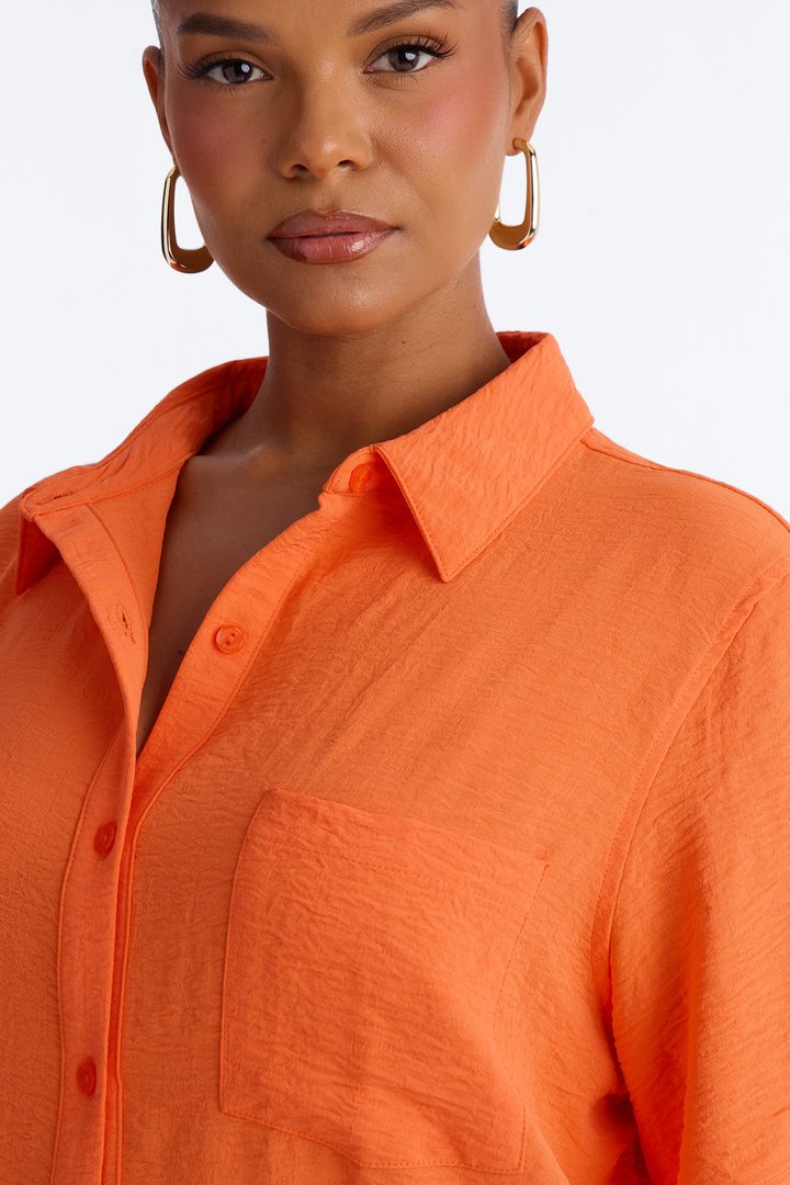 Makenzie Short Sleeve Pant Set - Orange