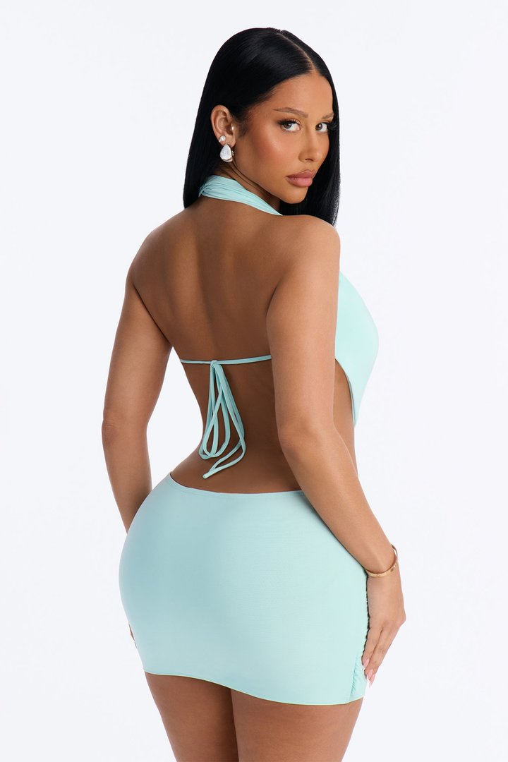 Bianca Halter Micro Mini Dress - Mint