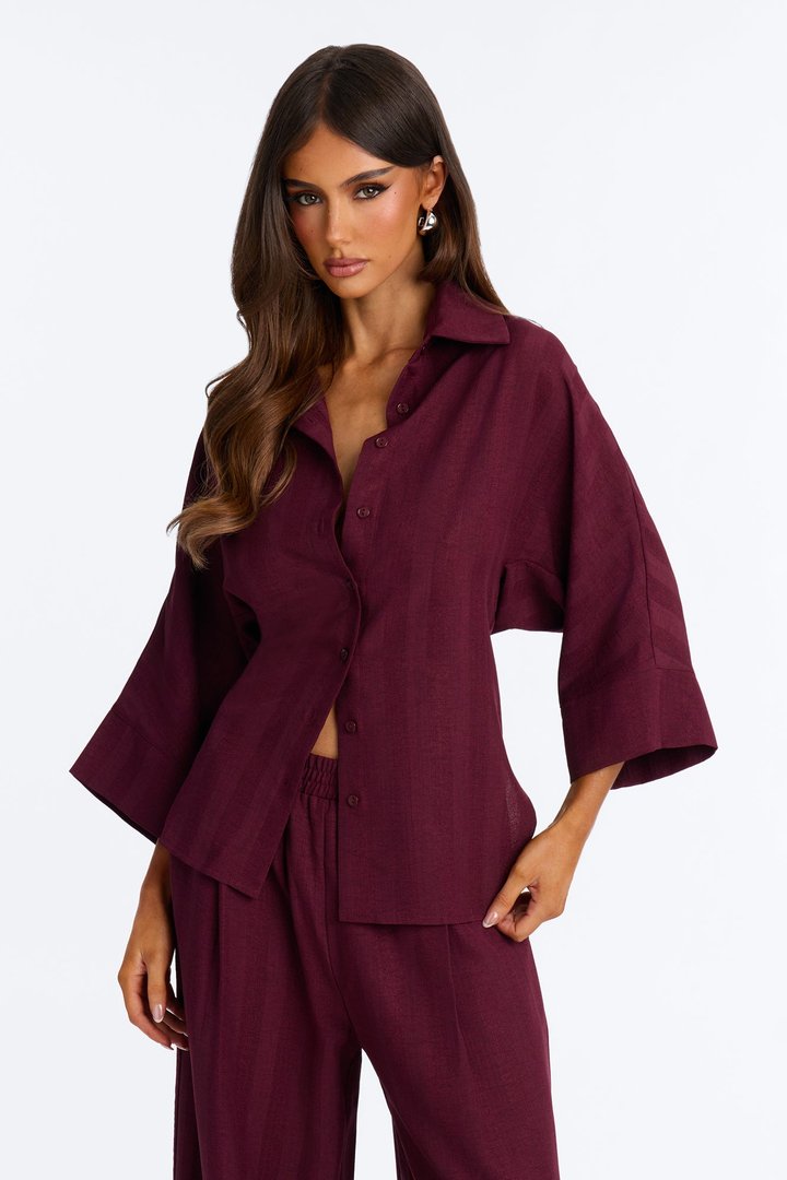 Kayla Pant Set - Burgundy
