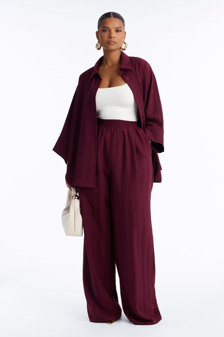 Kayla Pant Set - Burgundy