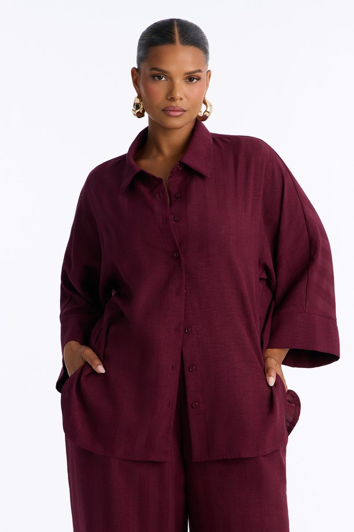 Kayla Pant Set - Burgundy