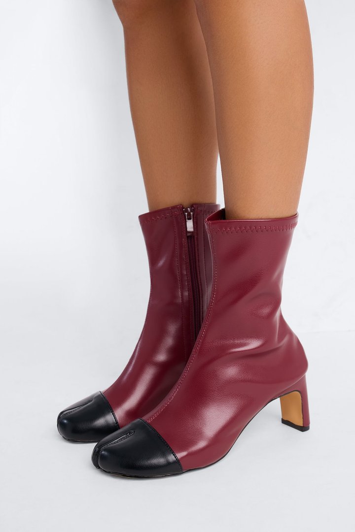 More Kicks Tabi Booties - Burgundy