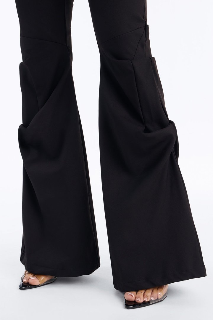 Madison High Rise Stacked Flare Pant - Black