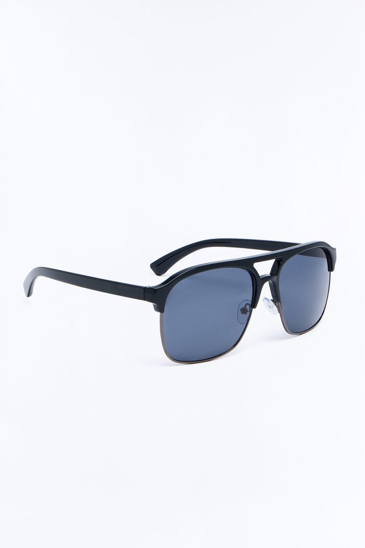 Show Face Aviator Sunglasses - Black/Black