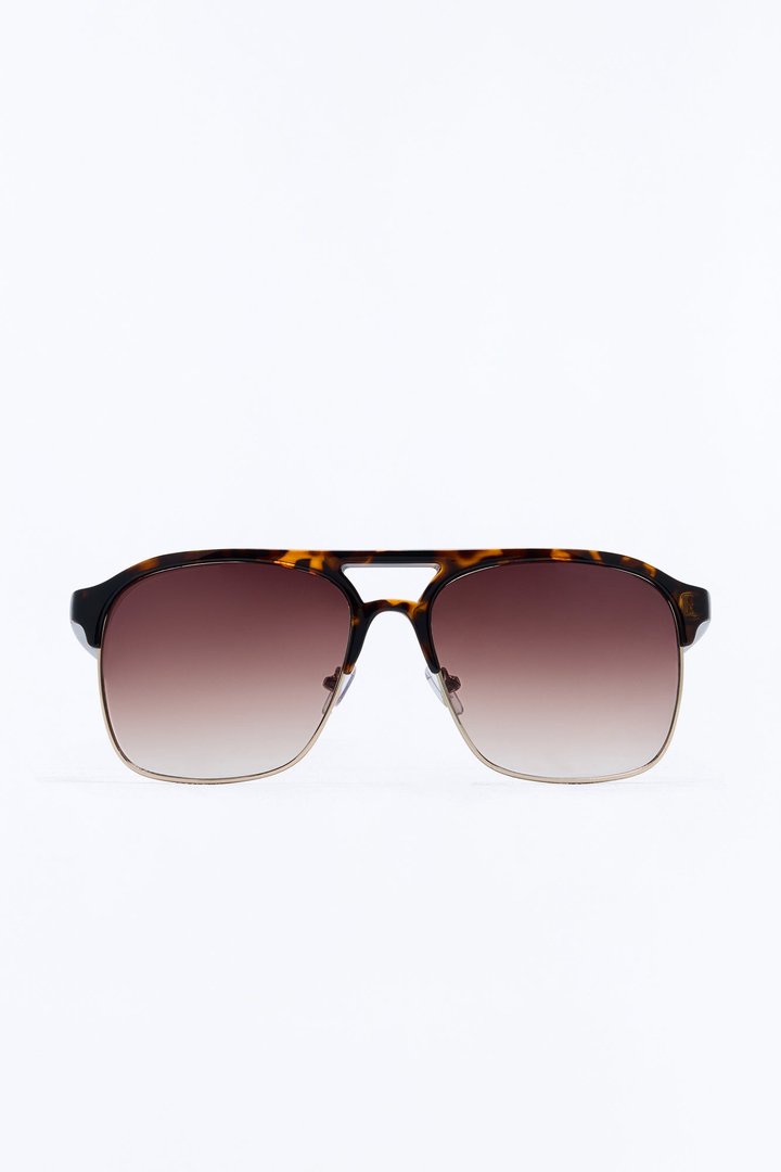 Show Face Aviator Sunglasses - Tortoise/Brown