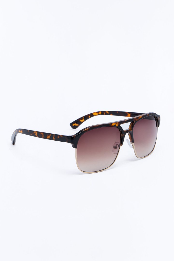 Show Face Aviator Sunglasses - Tortoise/Brown