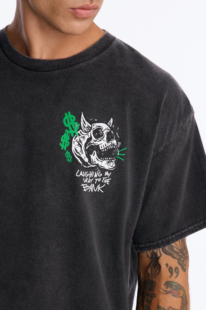 Laughing My Way To The Bank Short Sleeve Tee - Black