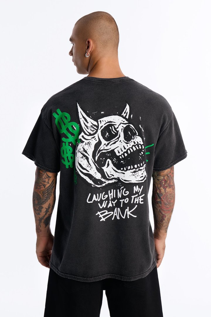 Laughing My Way To The Bank Short Sleeve Tee - Black